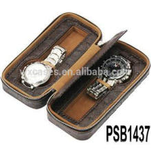 leather watch box for 2 watches from China factory high quality